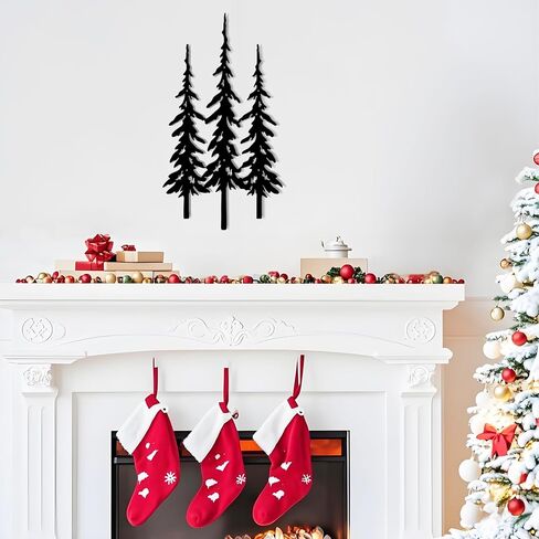 DICYWUDI Black Metal Tree Wall Decor, Cabin Decor, Tree Decor, Rustic Wall Decor for or Indoor Kitchen Bathroom Bedroom Living Room Dining Room in Kuwait