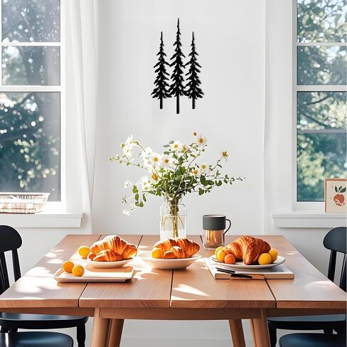 DICYWUDI Black Metal Tree Wall Decor, Cabin Decor, Tree Decor, Rustic Wall Decor for or Indoor Kitchen Bathroom Bedroom Living Room Dining Room in Kuwait