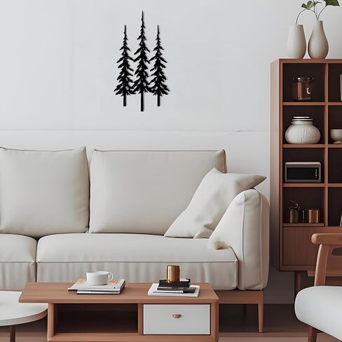 DICYWUDI Black Metal Tree Wall Decor, Cabin Decor, Tree Decor, Rustic Wall Decor for or Indoor Kitchen Bathroom Bedroom Living Room Dining Room in Kuwait