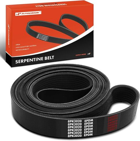 A-Premium Engine Serpentine Drive Belt متوافق مع Ford F-250 1995-1996 ، F-250 HD 1997 ، F-350 F-Super Duty E-350 Econoline Club Wagon 1995-1997 ، Econoline Super Duty 1996-1997 ، V8 7.3L in Saudi Arabia