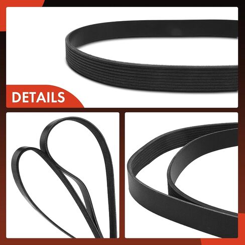 A-Premium Engine Serpentine Drive Belt متوافق مع Ford F-250 1995-1996 ، F-250 HD 1997 ، F-350 F-Super Duty E-350 Econoline Club Wagon 1995-1997 ، Econoline Super Duty 1996-1997 ، V8 7.3L in Saudi Arabia