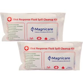 First Response Spill Kit in A Bag - Be OSHA Compliant | Bloodborne Pathogen & Vomit Cleanup Kit: Comprehensive Spill Response for Bodily Fluids, Ideal for Schools, Restaurants, clinics. in Kuwait