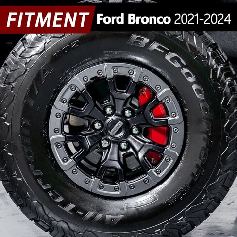 AOOA Caliper Covers Red Brake Aluminum Covers Fits Ford Bronco 2021-2024 (18-inch wheels and above）(Set of 4) in Kuwait