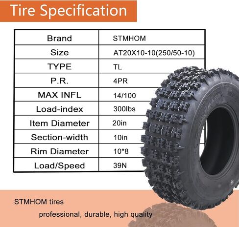 إطارات ATV UTV 20x10-10 Golf Cart Tiresall Tirrain Tyres ATV إطارات 20x10-10 4PR بلا أنبوب in Kuwait