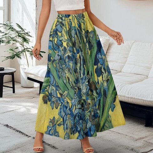 الطلاء الزيتي المطبوع Long Maxi Long Maxi Long Longant Alegant High-Phensed A-Link Lond Maxi for Party ، العمل in Kuwait