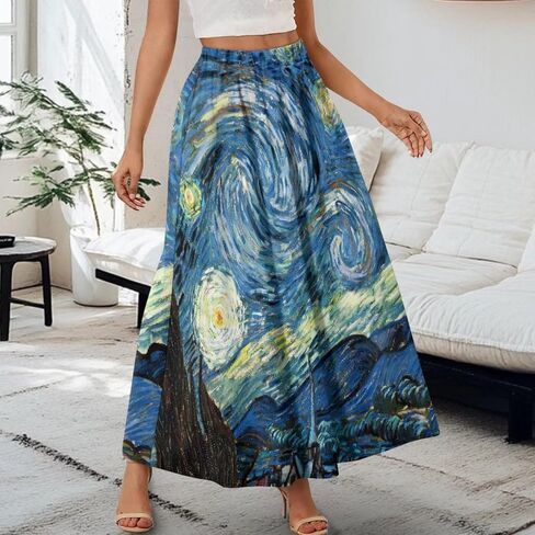 الطلاء الزيتي المطبوع Long Maxi Long Maxi Long Longant Alegant High-Phensed A-Link Lond Maxi for Party ، العمل in Kuwait