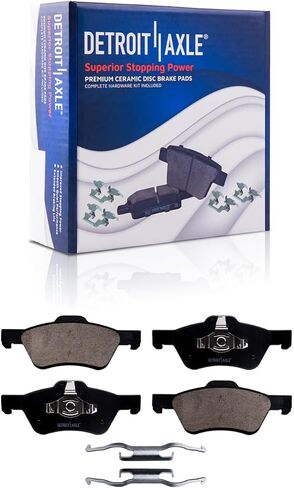 Detroit Axle - مجموعة الفرامل لـ 05-08 Ford Escape Mazda Tribute Mercury Mariner Replacement 2005 2006 2007 2008 Divic Brake Pads Ceramic Brake Pads الأمامية والخلفية in Saudi Arabia