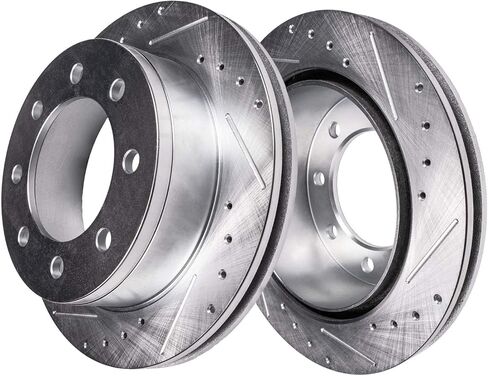 Detroit Axle - مجموعة الفرامل الأمامية لعام 2000 2001 2002 دودج رام 2500 3500 بديل محفور ومحفور بالقرصين ووسادات الفرامل السيراميك in Saudi Arabia