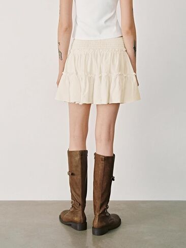 التنانير المصغرة في Hafailia للنساء الصيفيات بوهو غير الرسمية Skorts Skorts Skirts Swing Skirt مع سراويل قصيرة تحتها in Kuwait