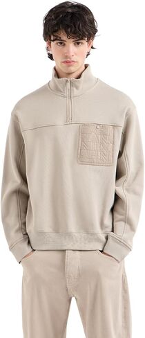 Armani Exchange للرجال الجيب الفرنسي Terry Quarter-Zip Up Sweatshirt in Saudi Arabia