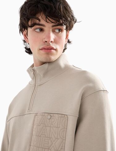 Armani Exchange للرجال الجيب الفرنسي Terry Quarter-Zip Up Sweatshirt in Saudi Arabia