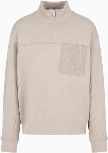 Armani Exchange للرجال الجيب الفرنسي Terry Quarter-Zip Up Sweatshirt in Saudi Arabia