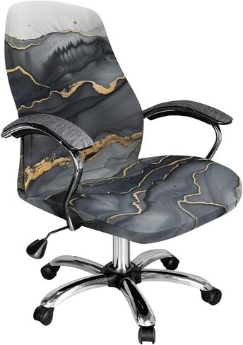 تغطية كرسي المكتب الناعم كرسي كمبيوتر قابل للإزالة Slipcover Spandex Dorm High Back Cover Cover Possive Boss Cairs Desk Cairs ، L ، Pink Gold Marble in Saudi Arabia
