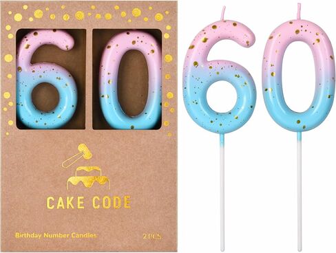 2.76 Inch Classical Pink Blue Gold 10 Number Birthday Candles in Kuwait