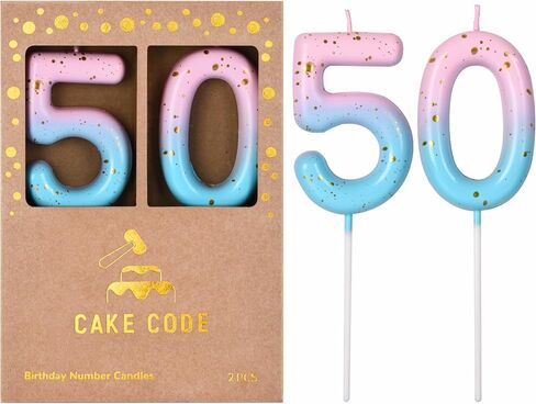 2.76 Inch Classical Pink Blue Gold 10 Number Birthday Candles in Kuwait