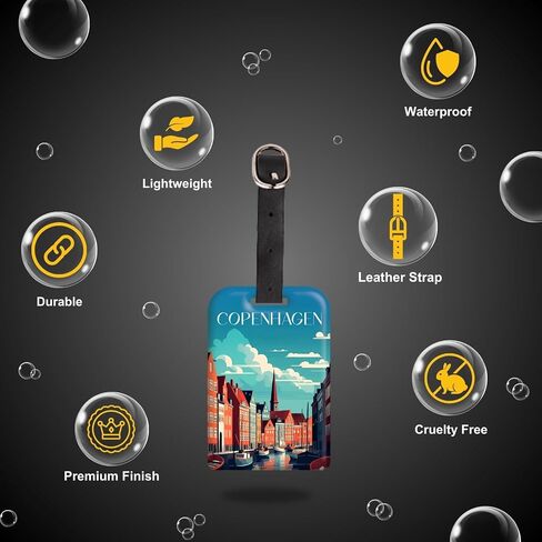 [Pack 2] tag8 London Smart Bag tag |Trendy Luggage tag ID Identification | Suitcase Tag | Fashionable Digital Name tag | Airline Compliant, SITA World Tracer Code Enabled | Travel Gift idea in Kuwait