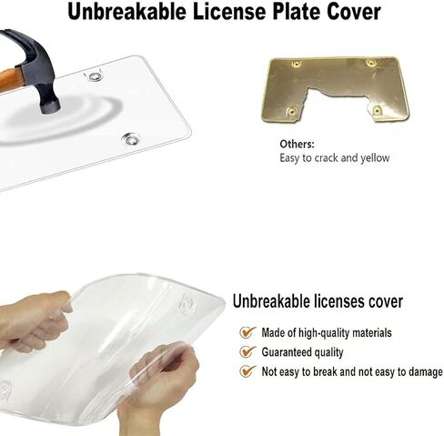 2 Pack Clear License Plate Covers and Frames Combo, Car License Plates Shields Holder Front Rear Protector with Screws Caps, fits Any US Plates in Saudi Arabia