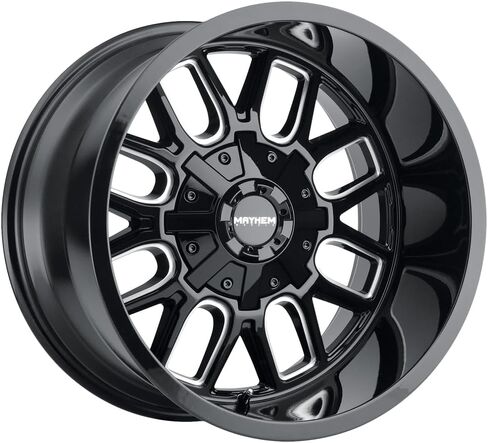 Mayhem Cogent 8107 Gloss Black/Milled Talkes 20x9 5-127/5-139.7 0mm 87.1mm Wheel مع رسم (20 × 9. بوصة/5 × 127 مم ، 0 مم) in Kuwait