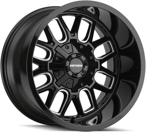 Mayhem Cogent 8107 Gloss Black/Milled Talkes 20x9 5-127/5-139.7 0mm 87.1mm Wheel مع رسم (20 × 9. بوصة/5 × 127 مم ، 0 مم) in Kuwait