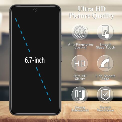 Pokolan [3 Pack] Screen Protector for Google Pixel 8 Pro Tempered Glass, Support Fingerprint Unlock, 9H Hardness, Easy to Install, Bubble Free, Case Friendly in Saudi Arabia