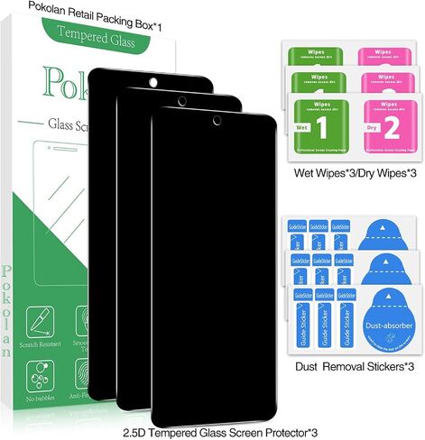 Pokolan [3 Pack] Screen Protector for Google Pixel 8 Pro Tempered Glass, Support Fingerprint Unlock, 9H Hardness, Easy to Install, Bubble Free, Case Friendly in Saudi Arabia
