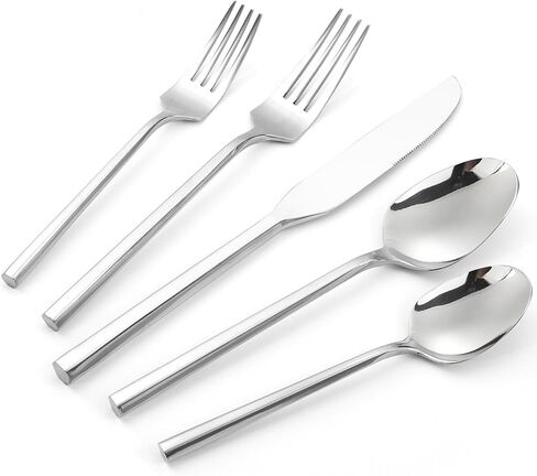 Gold 20 Piece Stainless Steel Silverware Set, Handle Flatware, Modern Mirror Finish Cutlery Set, Service for 4, Dishwasher Safe in Saudi Arabia