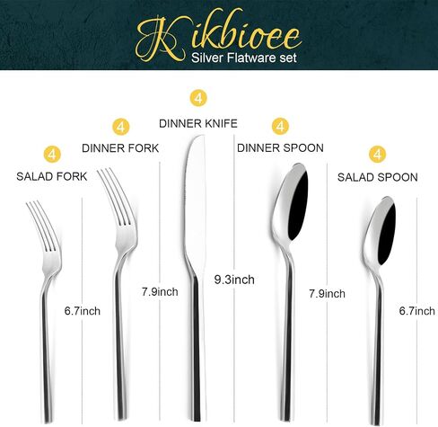Gold 20 Piece Stainless Steel Silverware Set, Handle Flatware, Modern Mirror Finish Cutlery Set, Service for 4, Dishwasher Safe in Saudi Arabia