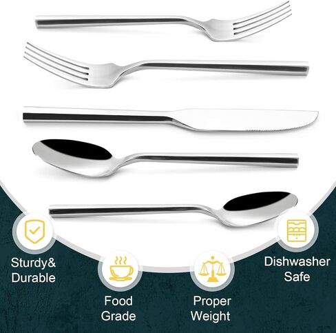 Gold 20 Piece Stainless Steel Silverware Set, Handle Flatware, Modern Mirror Finish Cutlery Set, Service for 4, Dishwasher Safe in Saudi Arabia
