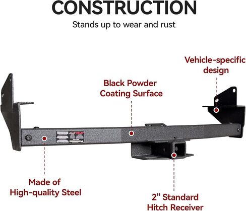 Trailer Hitch Black Steel Compatible with 2015 2016 2017 2018 2019 2020 2021 2022 Chevy Chevrolet Colorado and GMC Canyon w/2" Hitch Receiver in Saudi Arabia