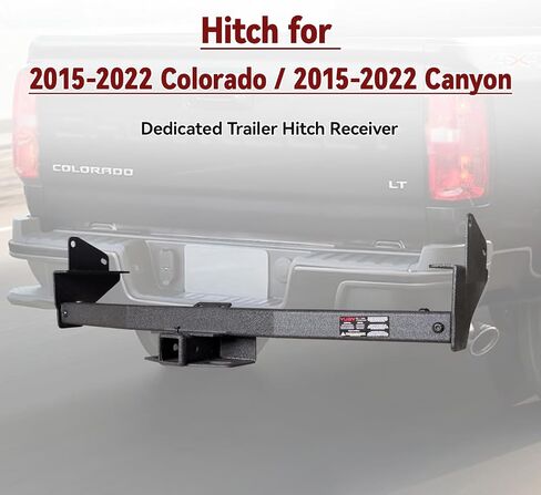 Trailer Hitch Black Steel Compatible with 2015 2016 2017 2018 2019 2020 2021 2022 Chevy Chevrolet Colorado and GMC Canyon w/2" Hitch Receiver in Saudi Arabia