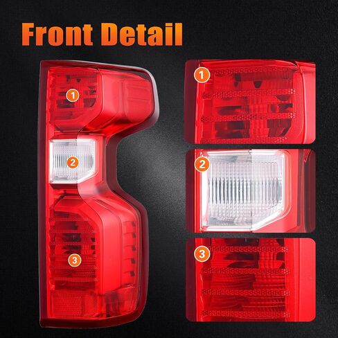 Tail Light Assembly Compatible with 2019 2020 2021 2022 2023 2024 Chevy Silverado 1500 2500HD 3500HD，Replaces 84554656 84752978 GM2800308 (Right Passenger Side, Halogen) in Kuwait