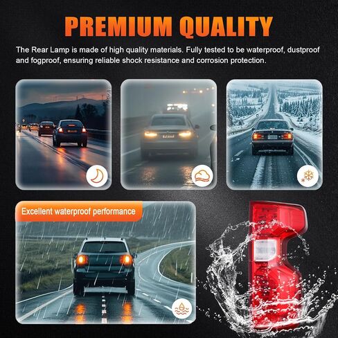 Tail Light Assembly Compatible with 2019 2020 2021 2022 2023 2024 Chevy Silverado 1500 2500HD 3500HD，Replaces 84554656 84752978 GM2800308 (Right Passenger Side, Halogen) in Kuwait