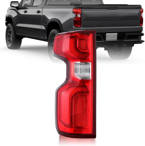 Tail Light Assembly Compatible with 2019 2020 2021 2022 2023 2024 Chevy Silverado 1500 2500HD 3500HD，Replaces 84554656 84752978 GM2800308 (Right Passenger Side, Halogen) in Kuwait