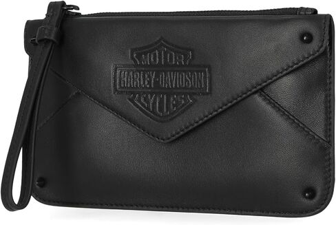 Harley-Davidson Women's Bar & Shield Cone Stud Wristlet Clutch - Black in Saudi Arabia