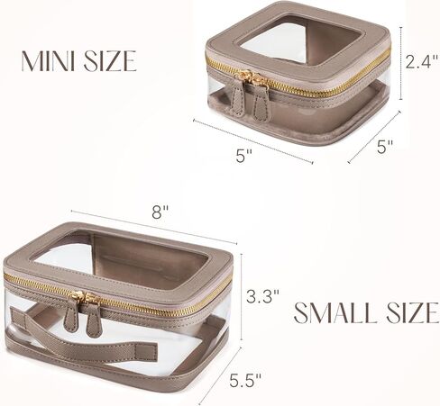 4 Pcs Clear Cosmetic Bag Set for Women Makeup Bag with Handle, Travel Toiletry Bag Transparent Cosmetic Case Portable Make Up Organizer Bag for Essentials in Kuwait