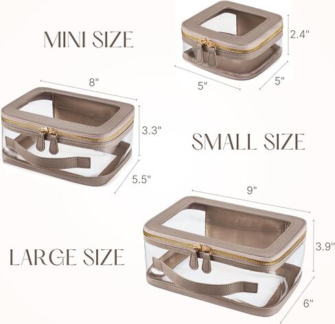 4 Pcs Clear Cosmetic Bag Set for Women Makeup Bag with Handle, Travel Toiletry Bag Transparent Cosmetic Case Portable Make Up Organizer Bag for Essentials in Kuwait