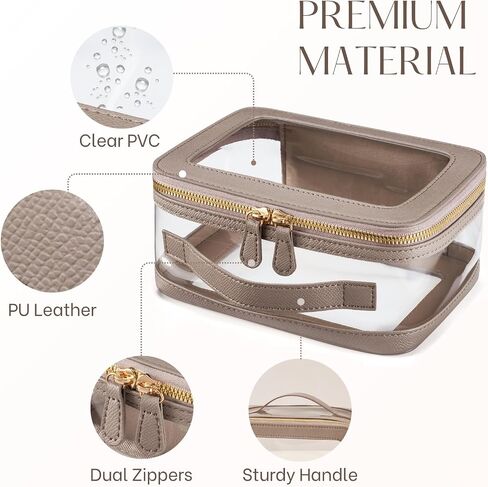 4 Pcs Clear Cosmetic Bag Set for Women Makeup Bag with Handle, Travel Toiletry Bag Transparent Cosmetic Case Portable Make Up Organizer Bag for Essentials in Kuwait
