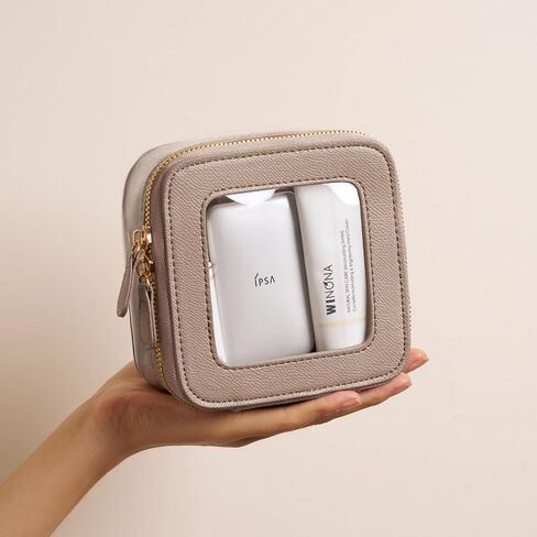 4 Pcs Clear Cosmetic Bag Set for Women Makeup Bag with Handle, Travel Toiletry Bag Transparent Cosmetic Case Portable Make Up Organizer Bag for Essentials in Kuwait