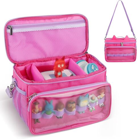 Sun3drucker Carrying Bag for Toniebox Starter Set - Carrying Case for Toniebox, Tonie Figures,Headphones and Charging Station, Portable Storage Bag with Shoulder Strap and Handle Bar (Pink) in Kuwait