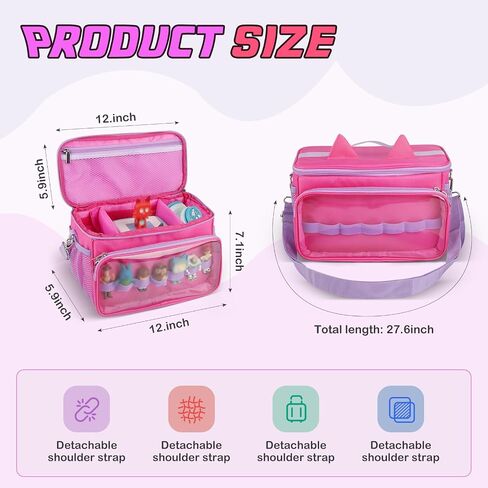 Sun3drucker Carrying Bag for Toniebox Starter Set - Carrying Case for Toniebox, Tonie Figures,Headphones and Charging Station, Portable Storage Bag with Shoulder Strap and Handle Bar (Pink) in Kuwait