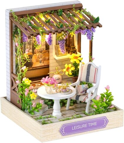 مجموعة DIY Miniature House Kit ، مجموعة Mini House Building مع حركة LED & Music ، مجموعة Miniature Kit للبالغين في سن المراهقة ، مجموعة Dollhouse ، جناح الأوركيد الأنيقة in Kuwait