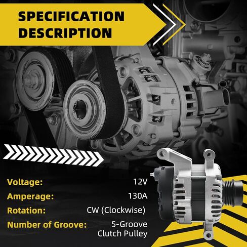 13534118 13506528 المولد متوافق مع Chevy Cruze 1.4L 2016-2019 Malibu 1.5L 2016-2020 12V 130A CW 5-GROOVE DECOUPLER PULLEY يحل محله 13515942 13513504 44002 A5TV0181 A5TV0182 AL8896X in Saudi Arabia