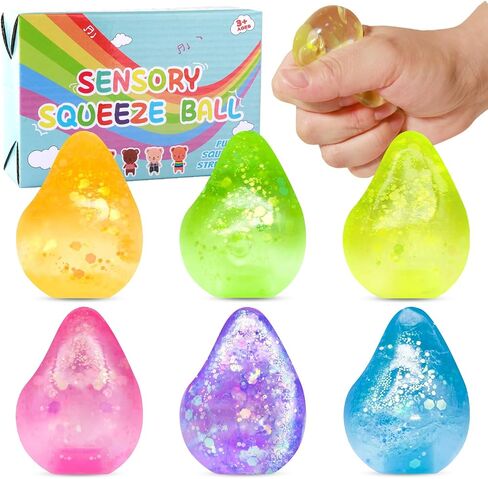Magic Flour Stress Balls for Kids - 6 Pack Fidget Toys Squishy, Squeezy, Stretchy Sensory Balls - Color-Changing Fun for Anxiety Relief, Party Favors, Classroom Prizes, and Stress Relief Gifts in Saudi Arabia