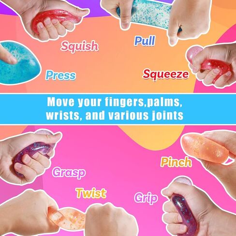 Magic Flour Stress Balls for Kids - 6 Pack Fidget Toys Squishy, Squeezy, Stretchy Sensory Balls - Color-Changing Fun for Anxiety Relief, Party Favors, Classroom Prizes, and Stress Relief Gifts in Saudi Arabia