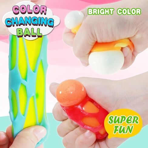 Magic Flour Stress Balls for Kids - 6 Pack Fidget Toys Squishy, Squeezy, Stretchy Sensory Balls - Color-Changing Fun for Anxiety Relief, Party Favors, Classroom Prizes, and Stress Relief Gifts in Kuwait