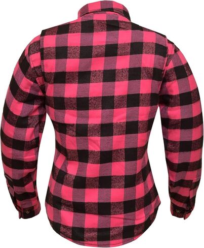 Women Motorcycle Flannel Shirt Road Series Pink & Black Motorbike Jacket Riding Gear Shirt with CE Armors in Saudi Arabia