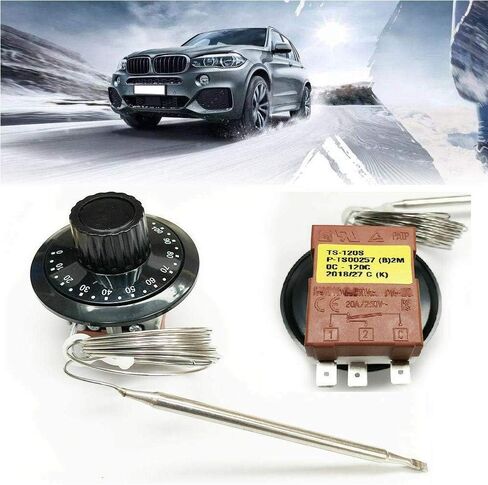 MACHSWON Capillary Car Thermostat, TS-120SR Cooling Radiator Fan Temperature Control Switch, Adjustable 0-120°C Heating/Cooling in Saudi Arabia