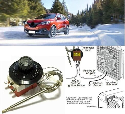 MACHSWON Capillary Car Thermostat, TS-120SR Cooling Radiator Fan Temperature Control Switch, Adjustable 0-120°C Heating/Cooling in Saudi Arabia