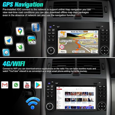 Android Radio for Mercedes Benz W169 W245 B160 B170 B180 B200 W639 Vito Viano W906 Sprinter, 9" Car Radio CarPlay Android 13 8GB RAM 128GB ROM Android Radio with WiFi SWC BT DSP FM AM Radio in Saudi Arabia
