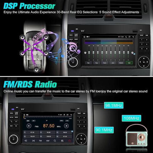 Android Radio for Mercedes Benz W169 W245 B160 B170 B180 B200 W639 Vito Viano W906 Sprinter, 9" Car Radio CarPlay Android 13 8GB RAM 128GB ROM Android Radio with WiFi SWC BT DSP FM AM Radio in Saudi Arabia